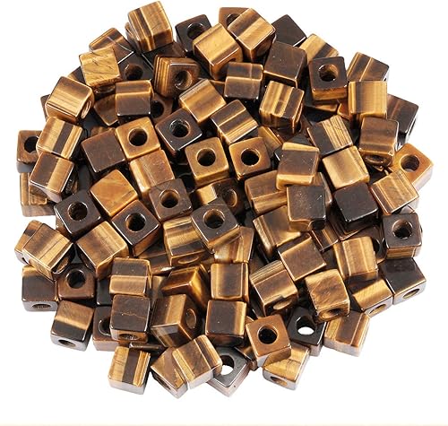 TUMBEELLUWA - Cuentas de piedra para joyería, cristal curativo con agujero grande, paquete de 15