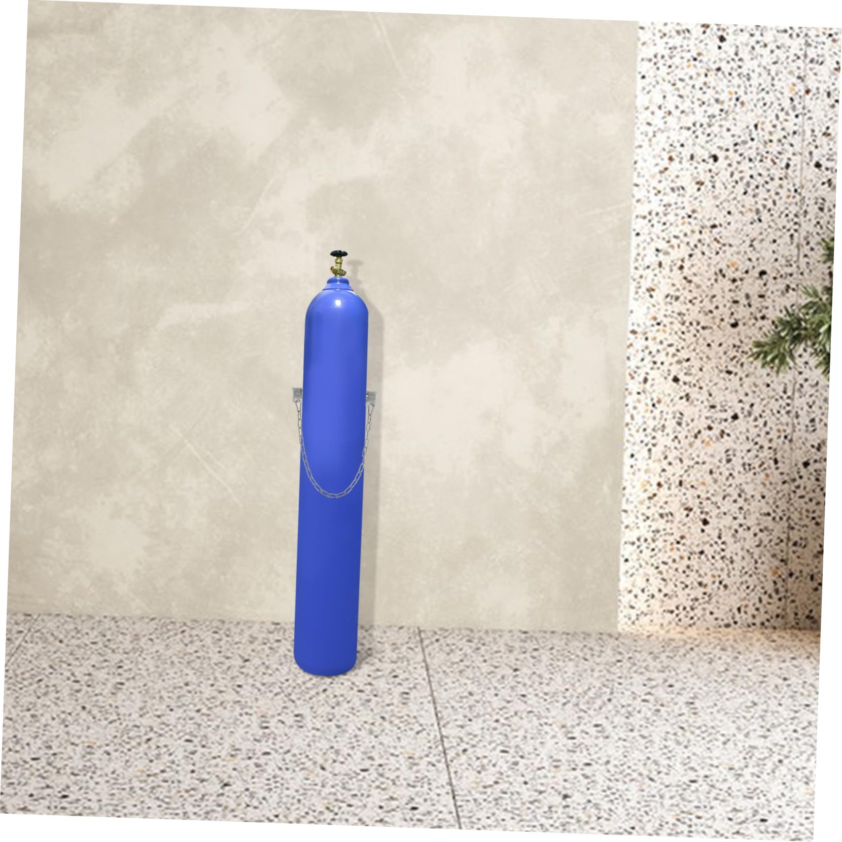 PRETYZOOM Support Bouteille de Gaz en Fer avec Chaîne pour Bouteille Oxygène 40l Capacité Ample et Installation Facile pour Fixation et Pièces Détachées Camping Gaz