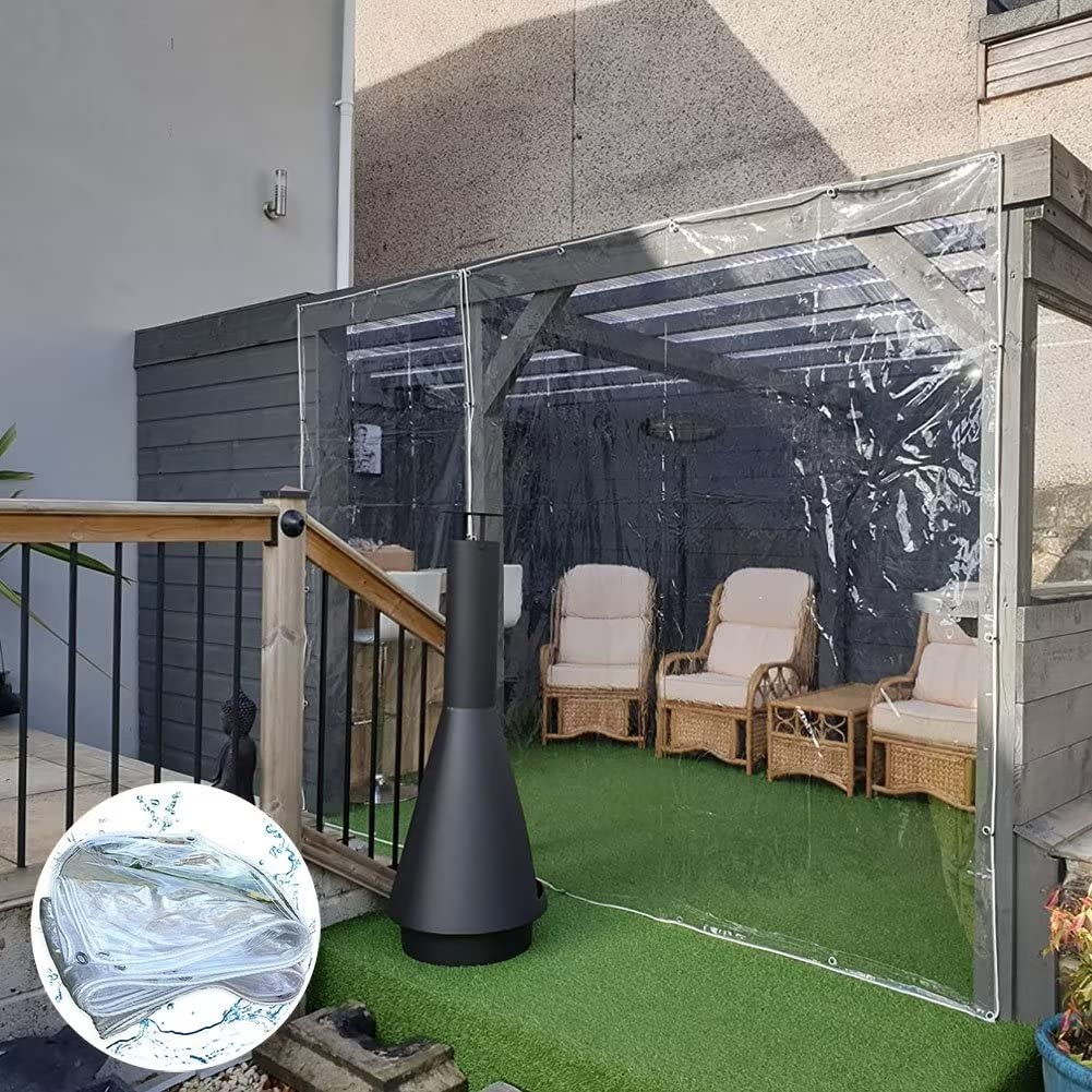 Outdoor Patio Curtains 2.5m x 3m Thermal Insulated Waterproof Curtain with Grommets for Balcony Customizable Size