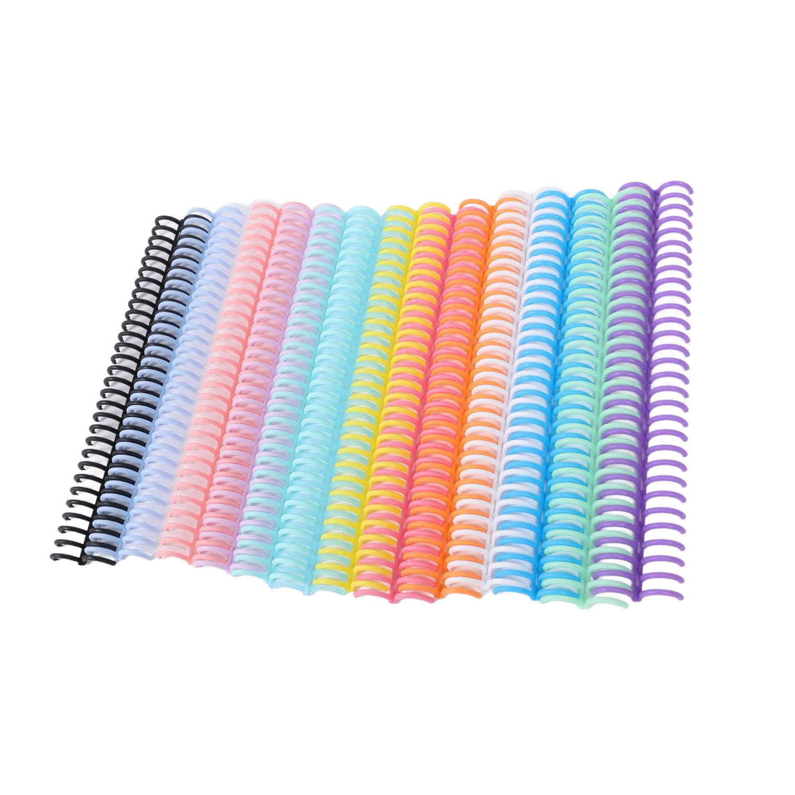 SIXRUN 14 Colori Anelli di Plastica per Rilegatura Spinale Anelli per Rilegatura a Pettine 30 /striscia Diametro 19mm per Carta A4 B5 A5 con Capacità di 150 Fogli Materiale PP
