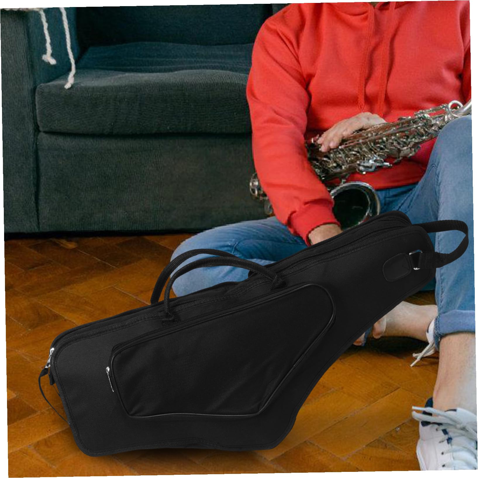 Custodia Borsa per Sassofono Contralto, Zaino Leggero Nero | Oxford e Spugna, e Antiurto, per Musicisti, Design Semplice Stile Moderno