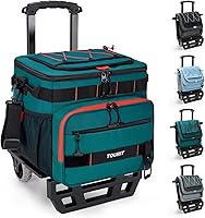 Vista 8 de TOURIT Conservadora plegable para 48 latas, con aislamiento, a prueba de fugas, con carro de ruedas de todo terreno, con accesorios mejorados