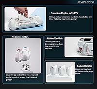 Vista 4 de Plenbo G-case Protective Switch Grip Case for Nintendo Switch & OLED - BT5.0 Version- All-in-One Gaming Charging Case with Modular Battery