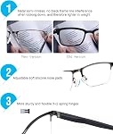 Missfive 2 Pack Mens Progressive Multifocus Reading Glasses Blue Light Blocking, Spring Hinge No Line Multifocal Readers