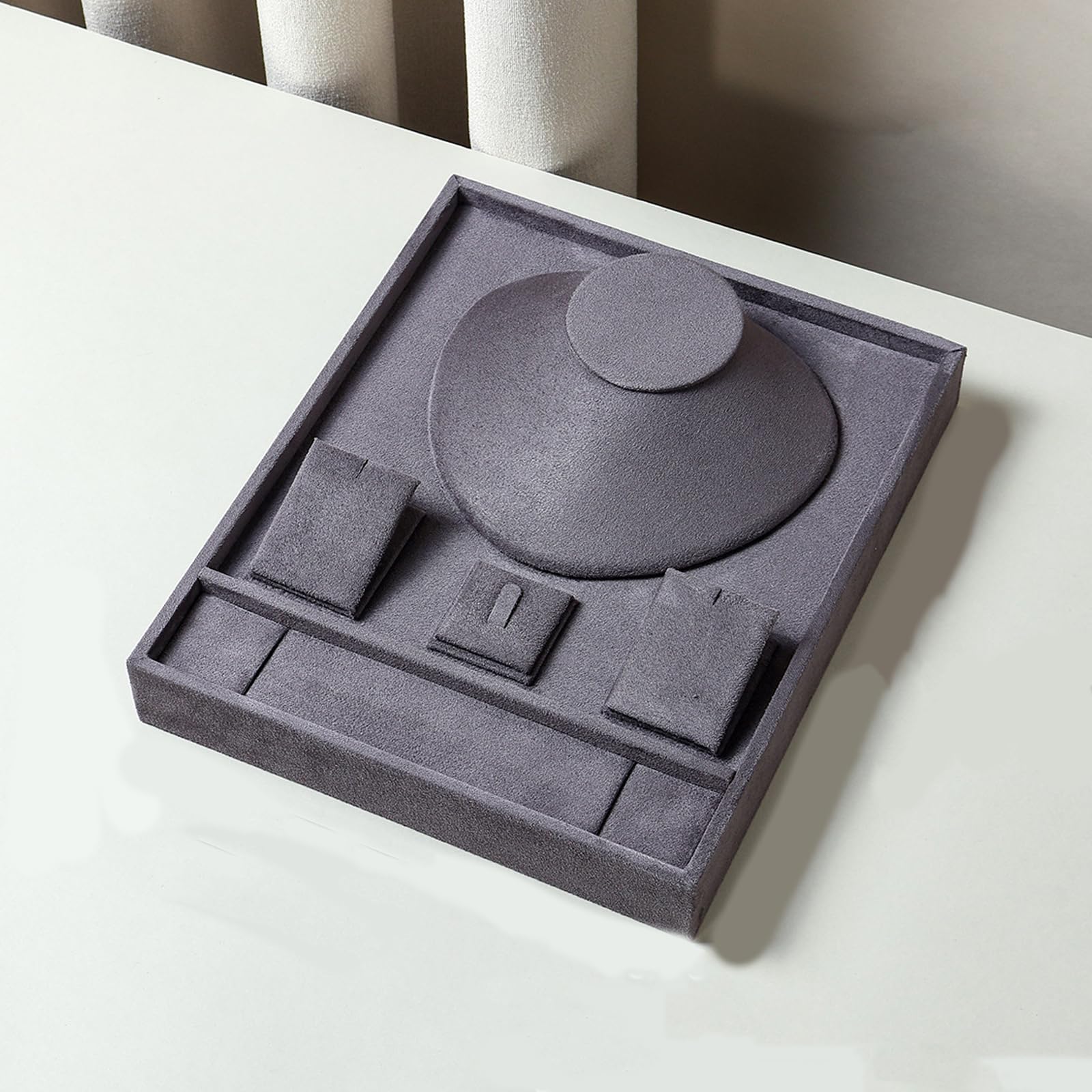 Plateau de présentation de bijoux avec velours Taille, Beige