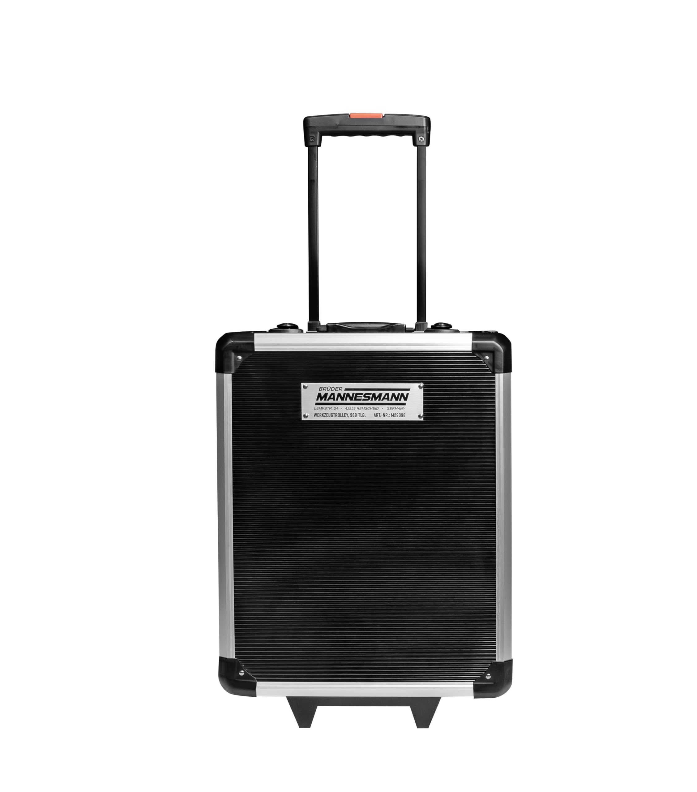 Brüder Mannesmann M29098 - Valigetta degli attrezzi portatile con set di chiavi a bussola, pinze, cacciaviti, pistola per colla a caldo, martello, livella e punte