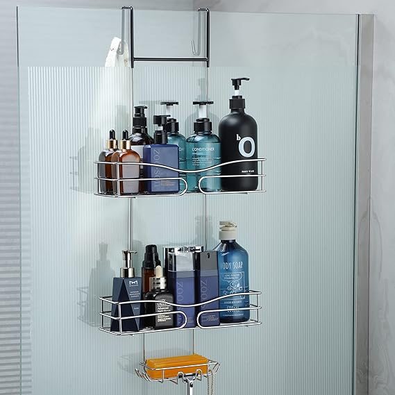 Cooeco Shower Caddy Hanging Over Door Shower Caddy 2tier Bathroom