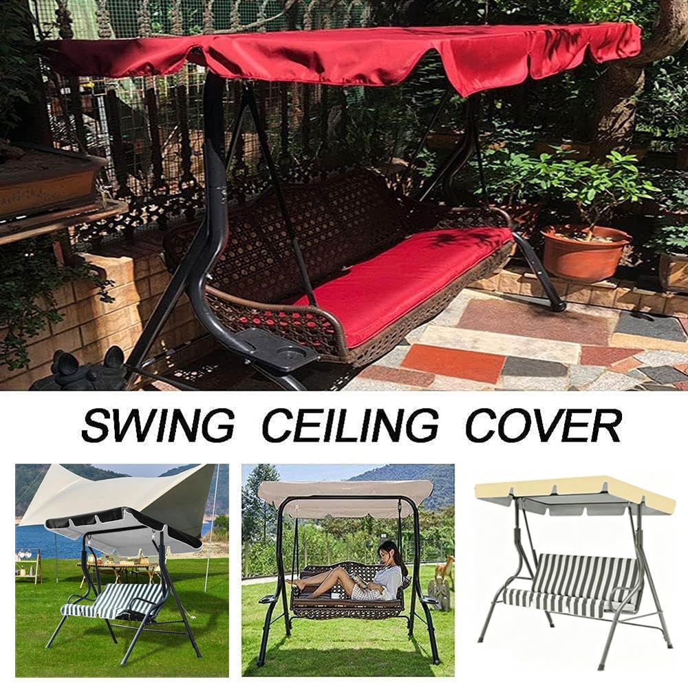 Tettuccio per Dondolo Tetto di Ricambio 164×114cm 195×125cm 249×185cm Tetto di Ricambio per Dondolo da Giardino Impermeabile Anti-UV 2-3 Posti(Yellow,77x49x6in(195x125x15cm))