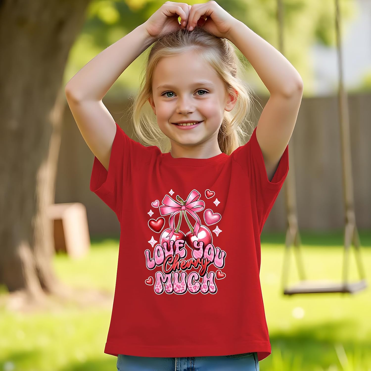 Valentines Heart Shirt for Kids-Boy Girl Valentines Day Short Sleeve Cute Tween Heart Tee Tops