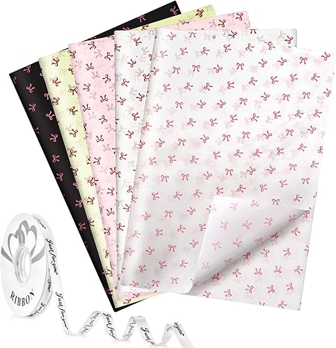 Cbfoeyk Papel de seda de color, papel de regalo grueso de 19.6 x 27.5 pulgadas, papel de regalo grande, 1 rollo de cinta, 25 hojas de papel de seda