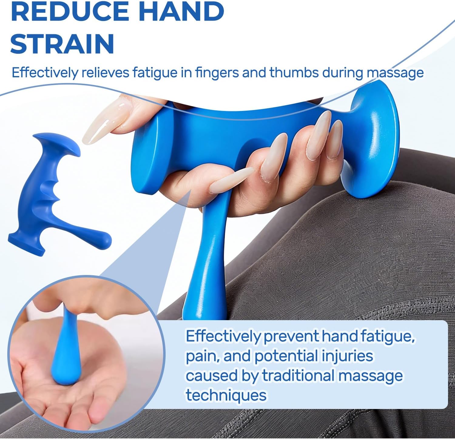 3PCS Thumb Saver Massage Tools,Manual Deep Tissue Massage,Set Include 1 Green Thumb Protector Tool & 1 Trigger Point Pressure Massager & 3-Legged Massage Knobs (3 Pcs)