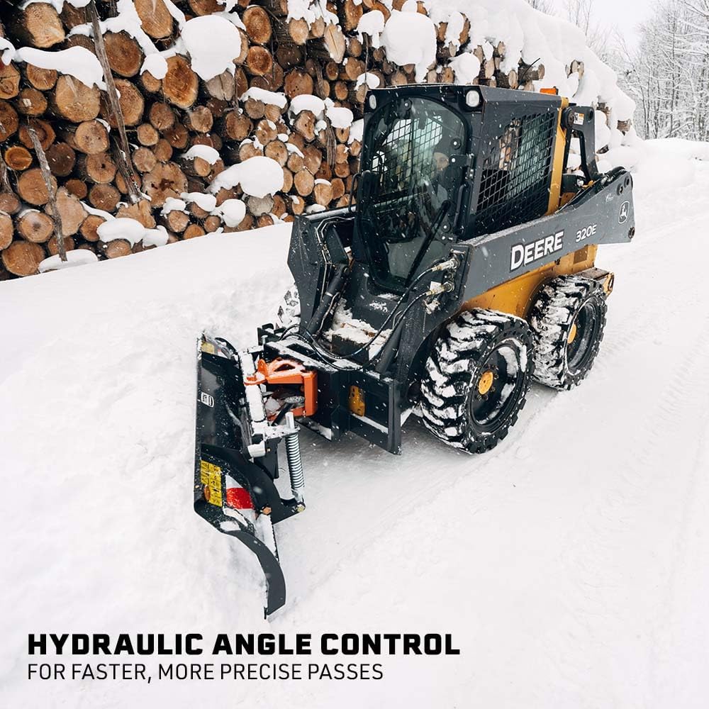 Titan Attachments 79" Hydraulic Skid Steer Dozer Blade, Universal SSQA Quick Attach Snow Blade and Pusher, Single Cylinder Snow Plow with Spring Shock Absorbers, Handles Dirt, Rock, Rubble and Snow