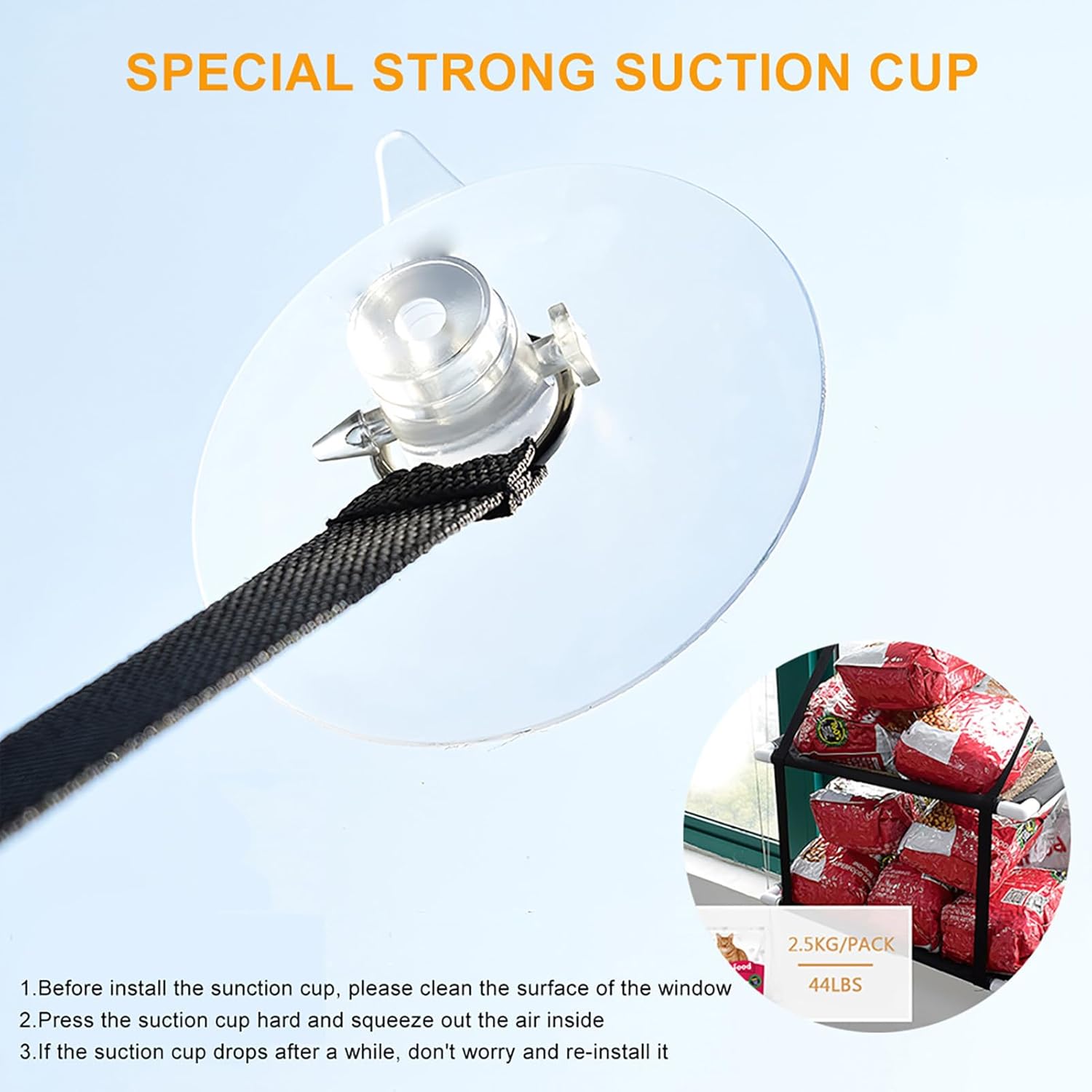 Double Deck Cat Window Perch, 44lbs Capacity Hammock Bed with 6 Suction Cups, Pet Bed for Indoor Cats (Multicolor)