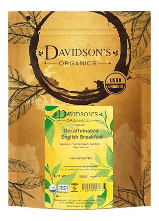 Davidsons Organics, Decaffeinated English Breakfast, Loose Leaf Tea, 16-Ounce Bag