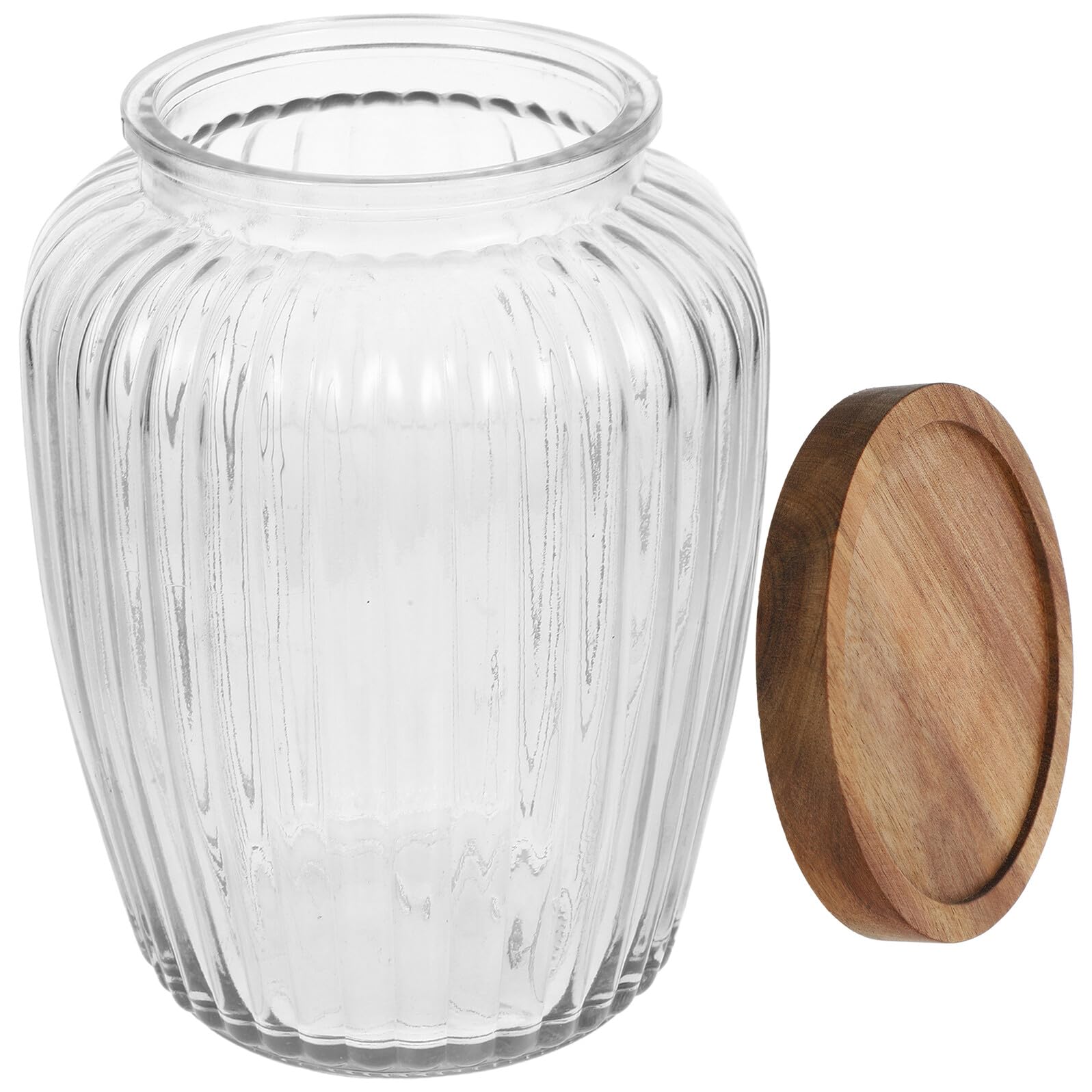 Contenedor de Cereales de Vidrio con Tapa de Madera de 2200ml, Tarro Hermético para Almacenar Alimentos, Adecuado para Organizar la Cocina y Conservar Frescura