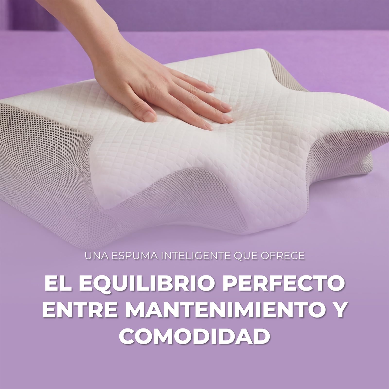 Noctis Almohada Cervical, Almohada Noctis de Espuma Viscoelástica de Recuperación Lenta, Diseño Mariposa Ergonómico con Funda Lavable, para Dormir de Lado, Boca Arriba y Boca Abajo (Gris)