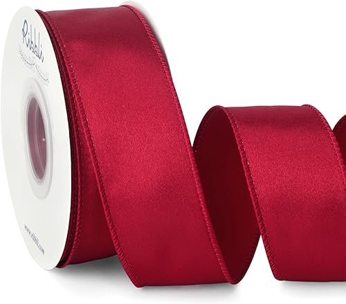 Vista 82 de Ribbli Cinta de satén rosa claro con alambre de 1.5 pulgadas, cinta de Navidad rosa para envolver regalos, coronas, guirnaldas, decoración
