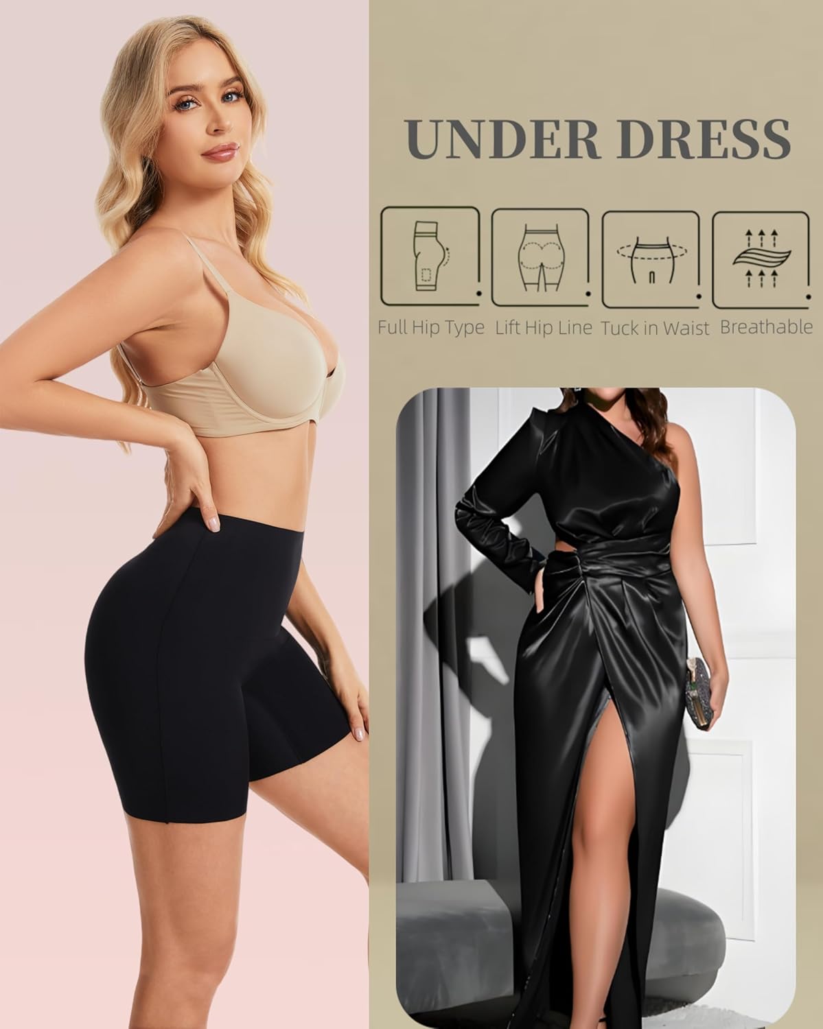 JTJFIT Cooling Shorts for Women Under Dresses Seamless Boyshorts Anti Chafing Slip Short Underwear for Dress - Image 5