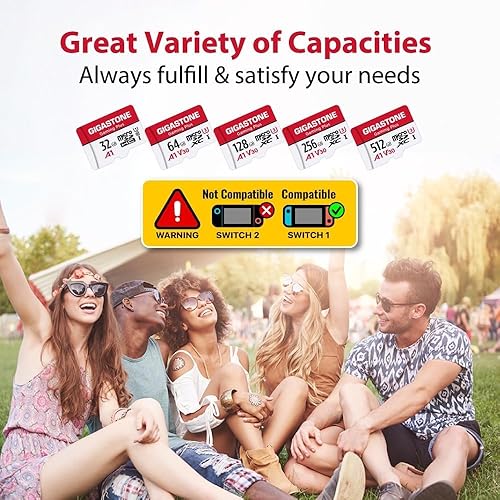Miniatura 8 de Solo para Switch 1Tarjeta Micro SD GIGASTONE de 128 GB paquete de 2, Gaming Plus, compatible con Nintendo Switch 1, RW 10050MBs, grabación de video
