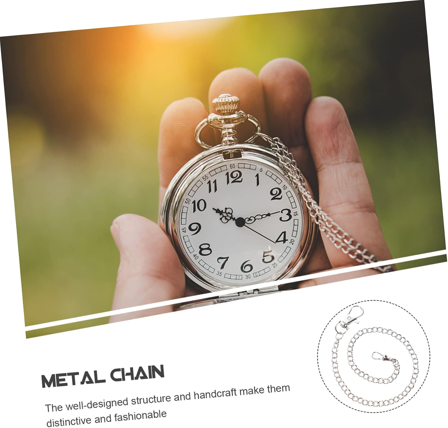 Pocket Watch Chain Decorative Lobster Clasp Sturdy Metal Trousers Chain for Vintage Style Retro Design for Men Clothing and Accessories