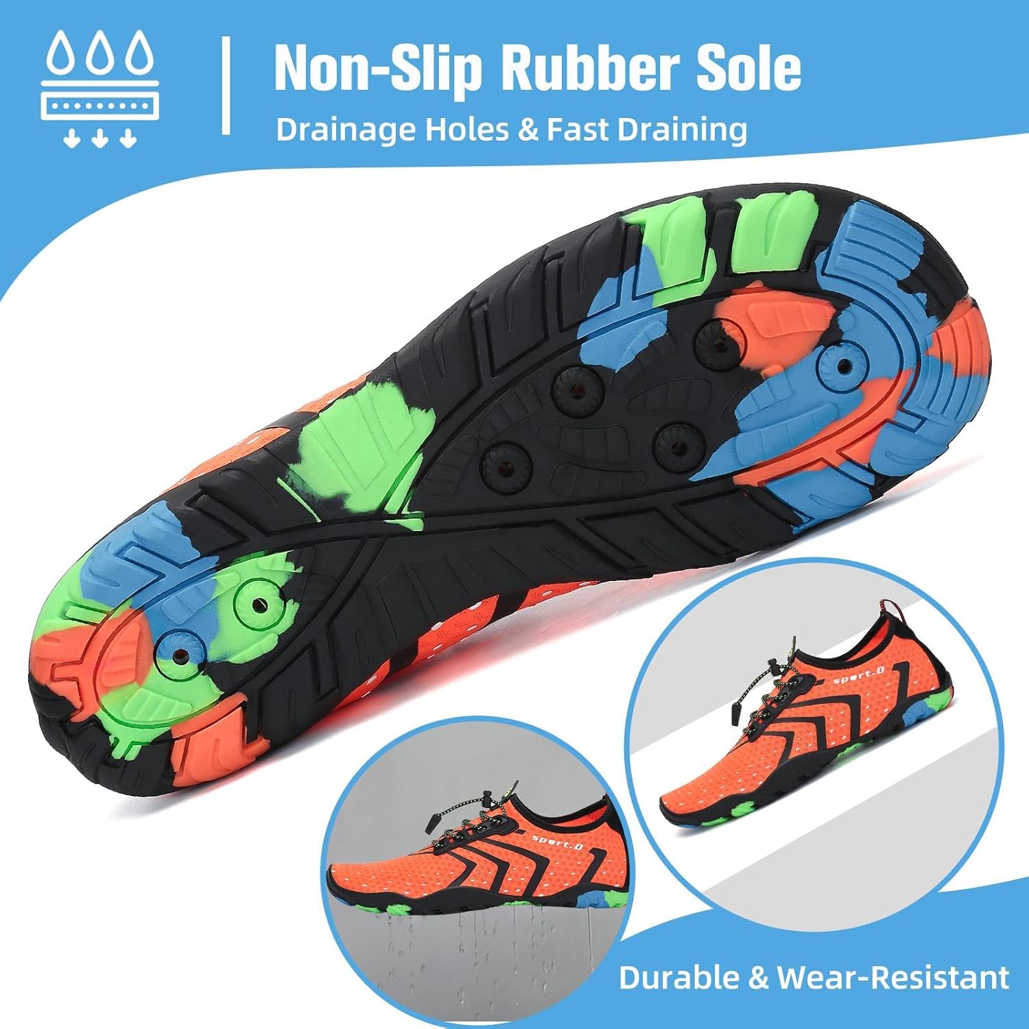 Mishansha Water Shoes for Women Men Barefoot Beach Shoe Quick Dry Aqua Swim Socks for Surfing Yoga Size 4.5-15 Women/3-13.5 Men - Image 5