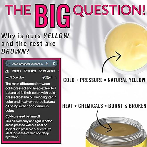 Miniatura 8 de Aceite puro de batana, paquete de 2  Aceite de cuero cabelludo prensado en frío para cuero cabelludo seco, crecimiento del cabello y cabello de