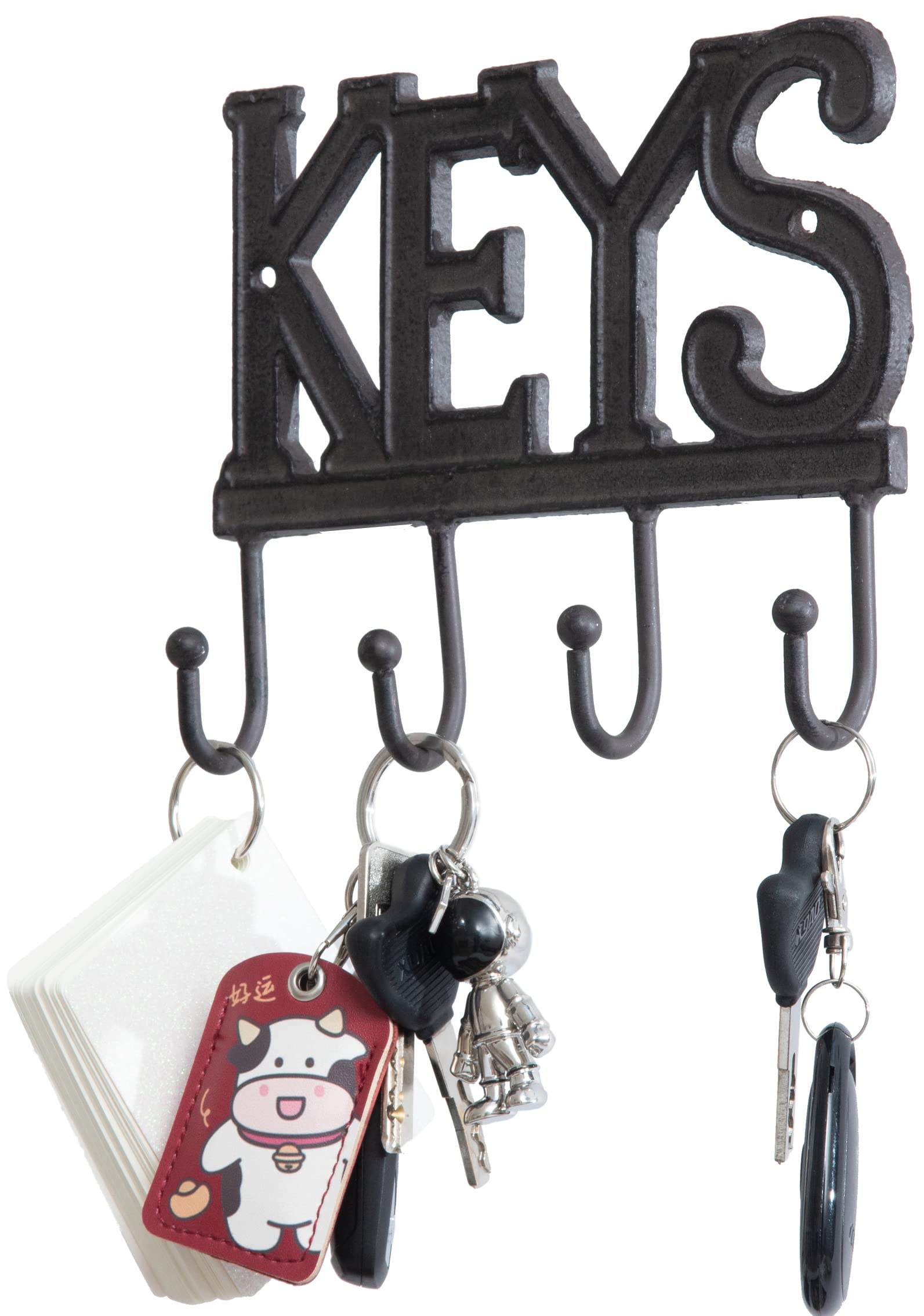Portachiavi Da Parete FairyCity In Metallo Rosa Vintage – 7 Ganci Con Scritta 'KEYS' Per Ingresso E Cucina