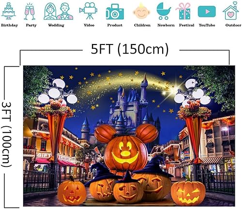 Miniatura 6 de Telones de fondo de cabeza de calabaza de Halloween para fiesta de pesadilla de Halloween, fondo de fotografía, cielo estrellado, noche, luna, fondo