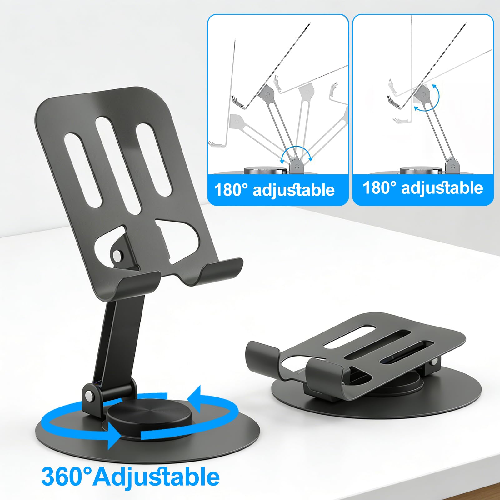 KingYH Support Réglable pour Tablette Lit avec Télécommande Kindle et Support Rotatif à 360° pour Téléphone Portable pour Kindle Paperwhite/Kobo/Pocketbook 4,7–12,9 Pouces Cadeaux pour Les Lecteurs