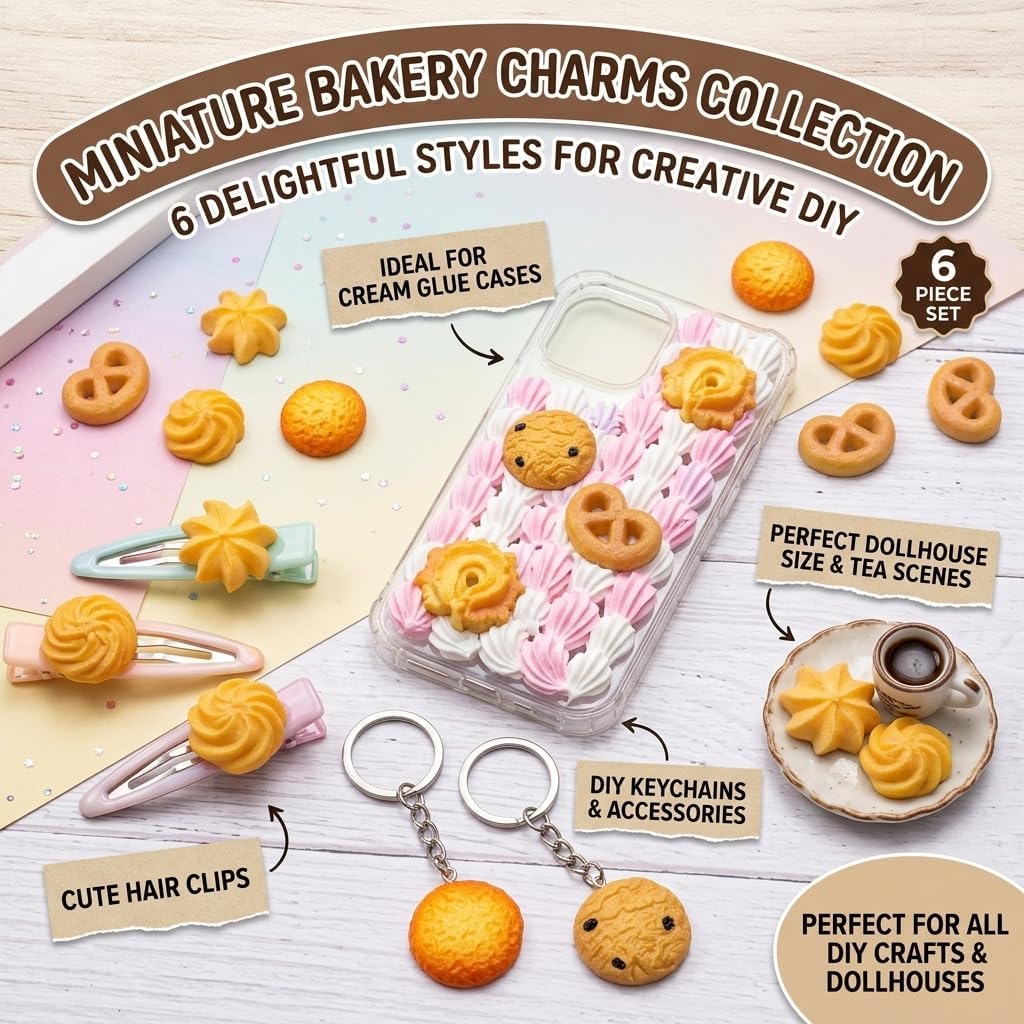 Artificial Mini Cookies, Realistic Miniature Food for Crafts & Dollhouse image 5