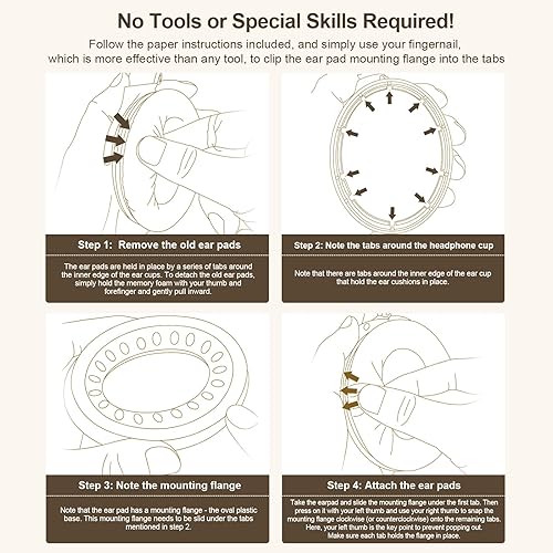 Miniatura 7 de Aurivor Almohadillas de repuesto para auriculares Bose QuietComfort (QC) 35 35ii 25 15 2 y más, fundas mejoradas con cuero proteico suave, sellado