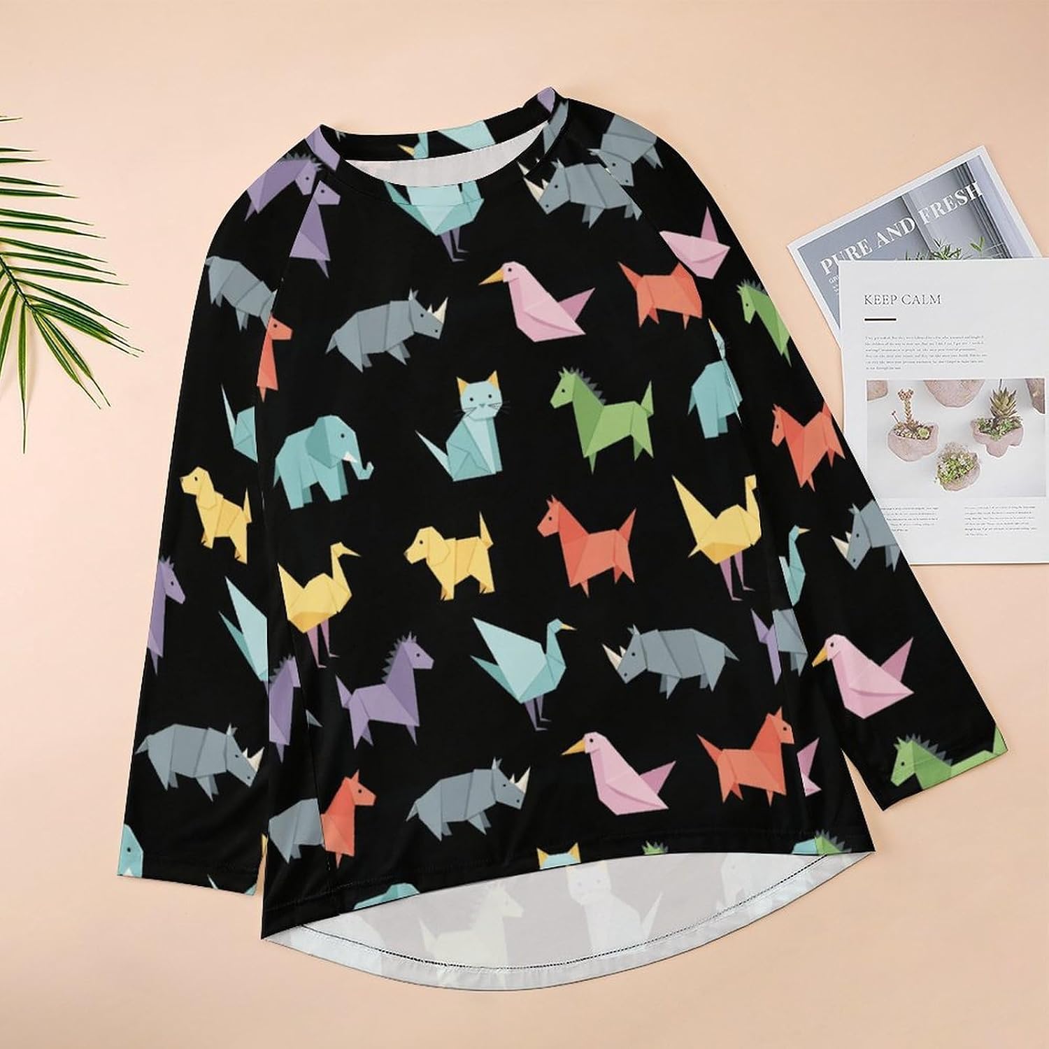 Women's Long Sleeve Tunic Tops Loose Fit Casual Crewneck Shirt, Soft Basic Long Shirt Blouse
