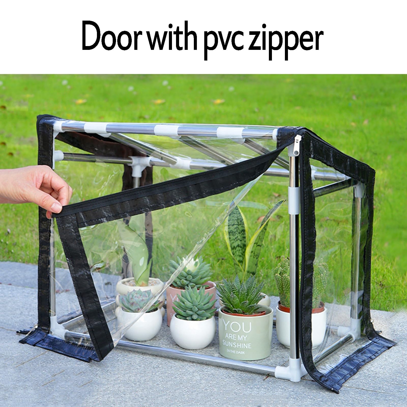 Piccole Serre, Mini Serra in PVC, Tenda da Sole Floreale Trasparente da Giardino Portatile per Interni ed Esterni, Protezione dal Gelo Freddo(70x30x30-40cm)
