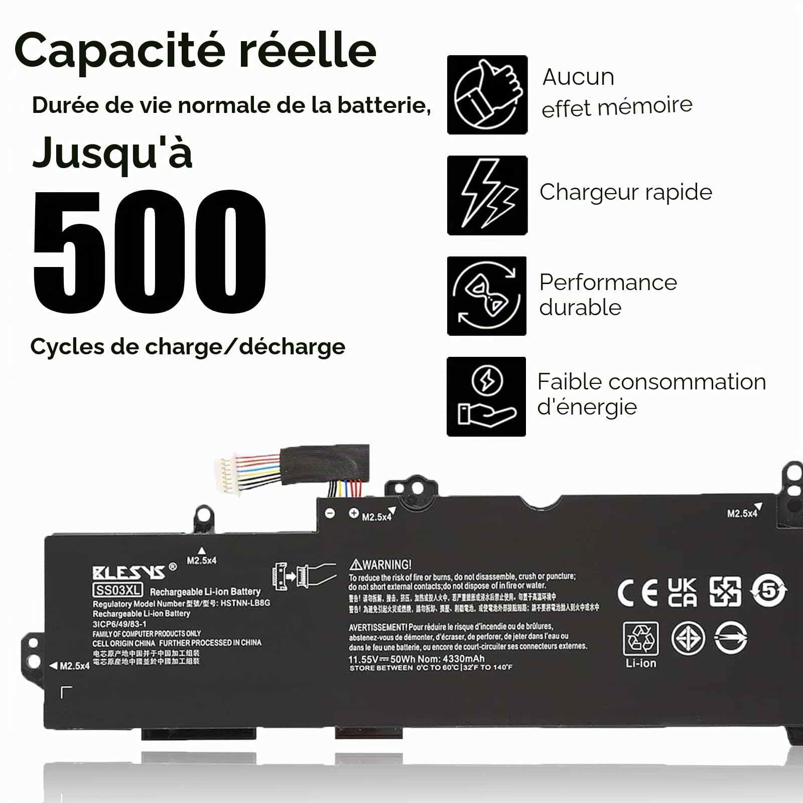 BLESYS SS03XL 933321-855 Batterie pour HP EliteBook 840 G5 840 G6