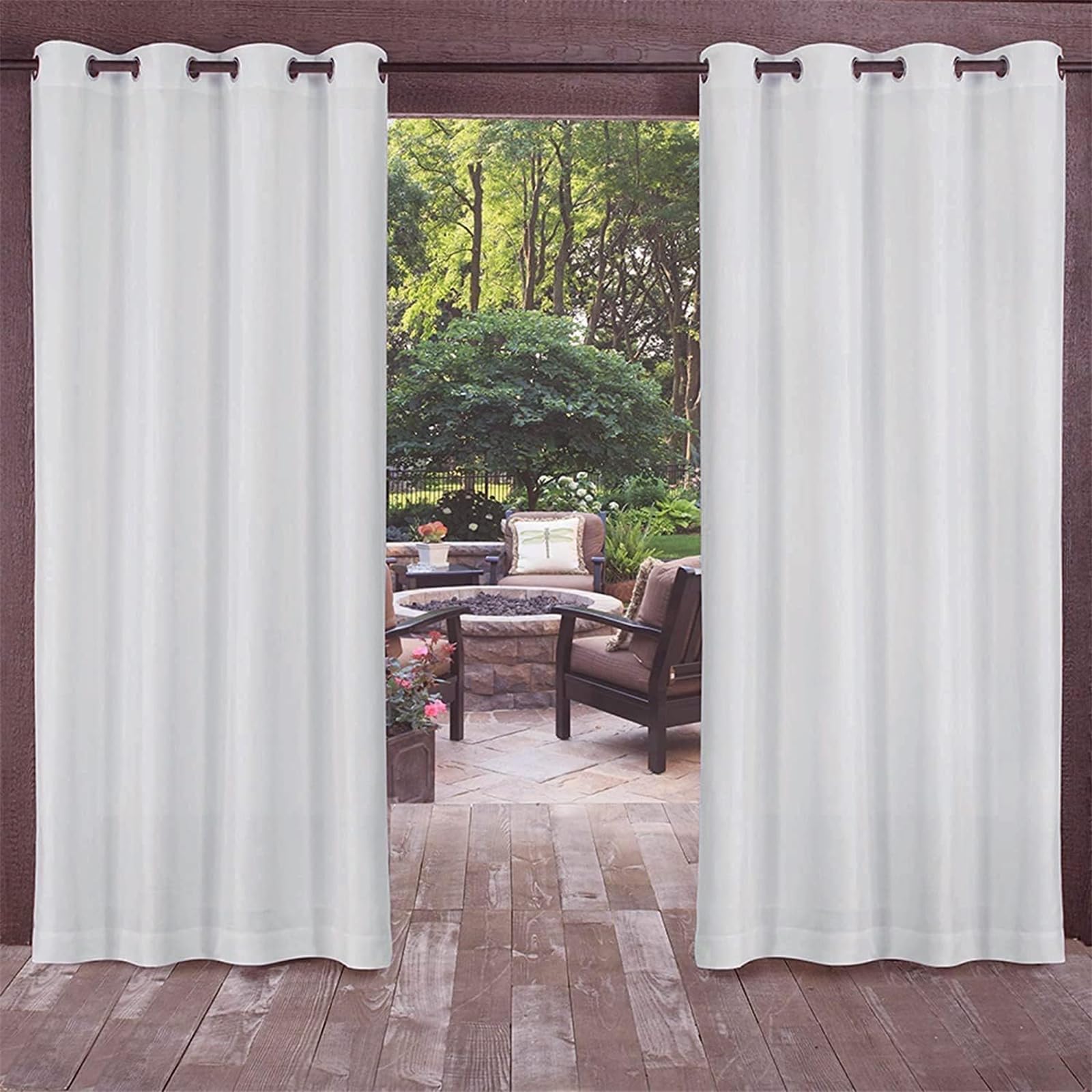 Outdoor Vorhänge mit Ösen, Terrassenvorhang,Außenvorhänge Wetterfest | Blickdicht Outdoor Vorhänge Sonnenschutz für Pavillon Veranda Garten Terrasse,1 Stück,183*182cm（B*H）