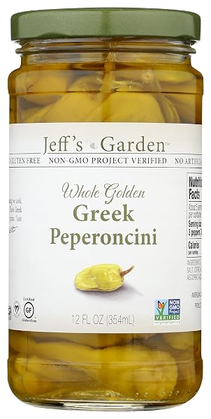 Jeffs Garden, Peperoncini Grrek Golden Whole, 12 Ounce