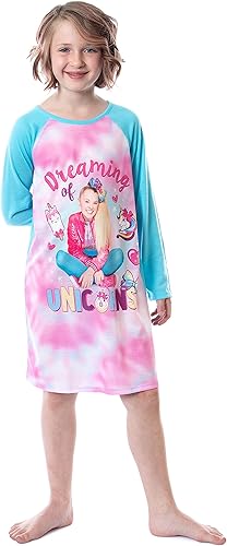 Nickelodeon JoJo Siwa - Camisón de manga larga para niña JoJo Dreaming of Unicornios