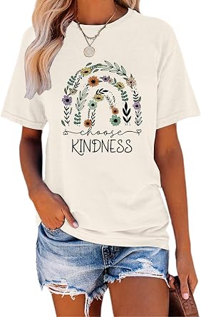 Be Kind Shirt Women Kindness Teacher Shirts Cute Funny Graphic Tees Inspirational Blessed Womens Tops