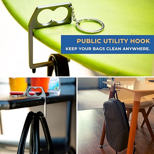 Miniatura 5 de Touchkey y gancho para bolso, herramienta de apertura de puerta sin contacto, empujador sin contacto y colgador de bolso, soporte ergonómico para