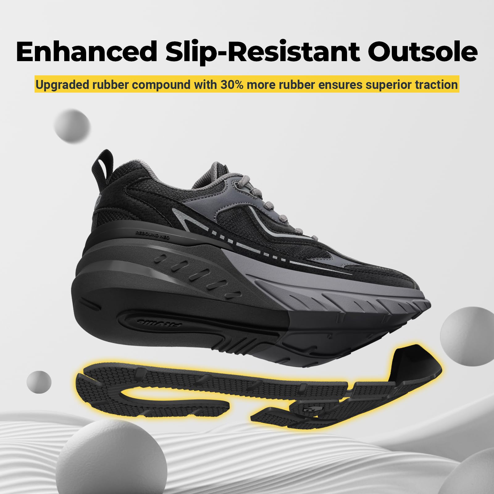FitVille Extra Weite Walkingschuhe Herren Atmungsaktive Sportschuhe 2E/4E
