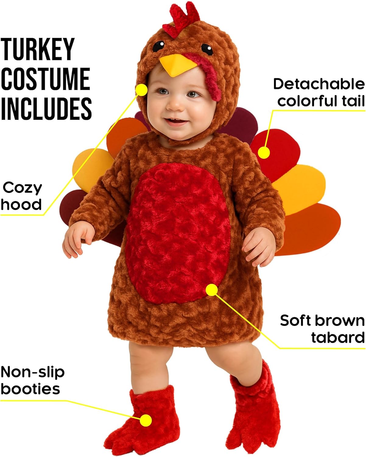 Morph Baby Turkey Costume Toddler Thanksgiving Turkey Costume for Kids Toddler Christmas Costumes for Girls Boys - Image 2