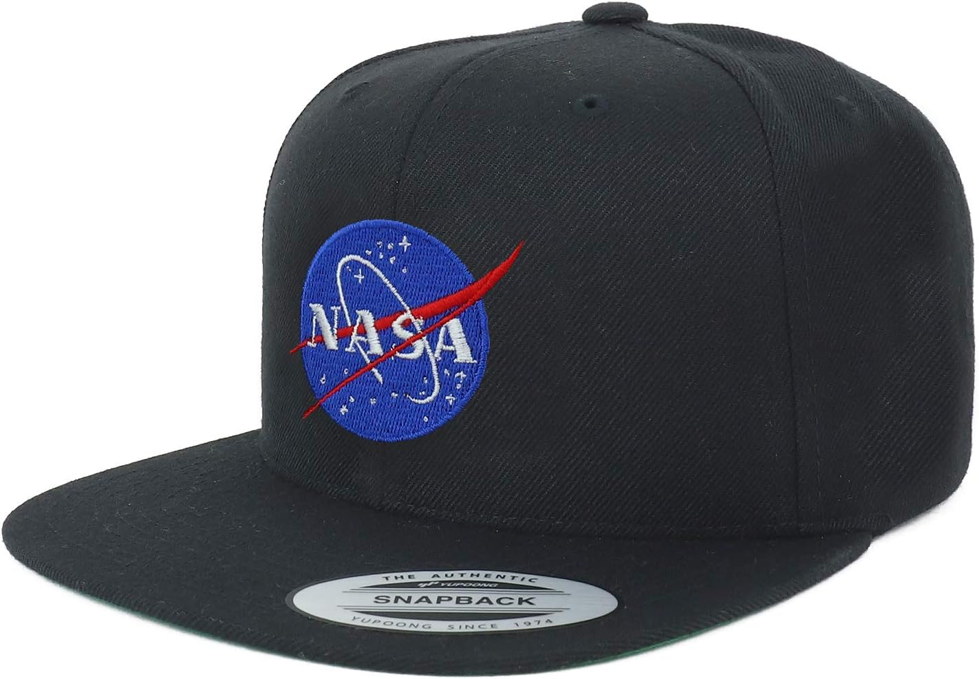 Oversize XXL NASA Insignia Logo Embroidered Structured Flatbill Snapback Cap