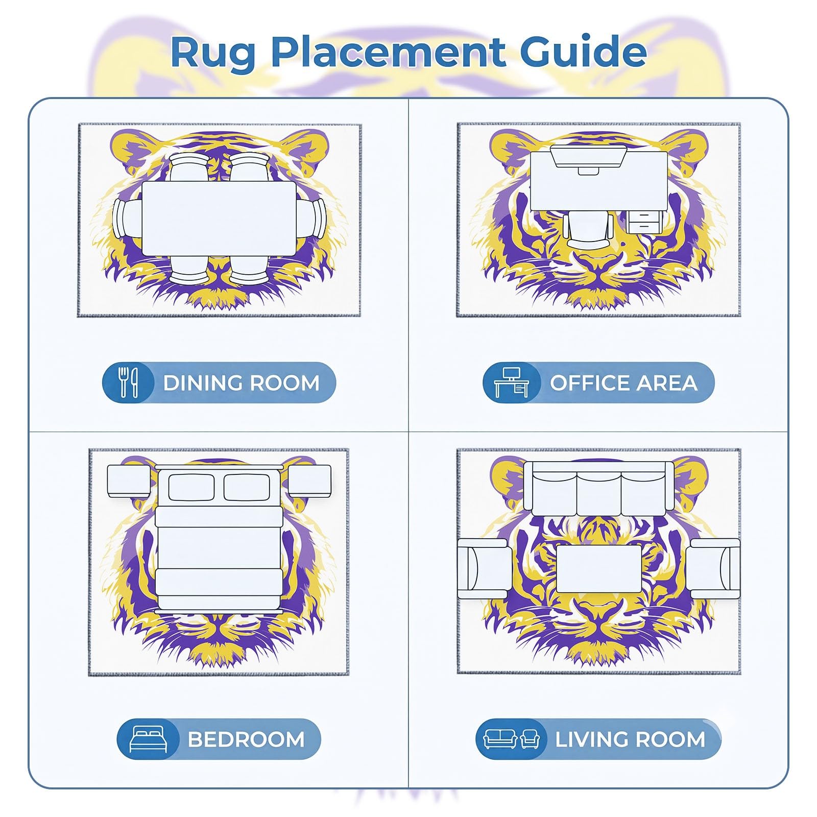 Tapis de Salon Animaux 180 x 240 cm, Tigre Tapis Poils Courts Lavable Moderne, Décoratif Antidérapant et Doux pour Salon Chambre et Bureau