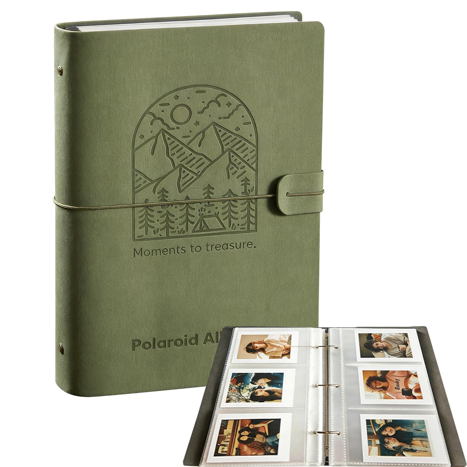 Álbum de fotos de piel sintética 3 pulgadas 180 bolsillos compatible Fujifilm Instax Mini Polaroid Z2300 Kodak Mini Shot 3 retro