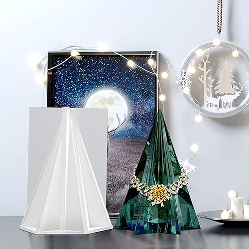 Miniatura 3 de Moldes de resina de cono de anillo, 6 moldes de silicona facetados para resina epoxi, moldes de resina de silicona piramidal para soporte de