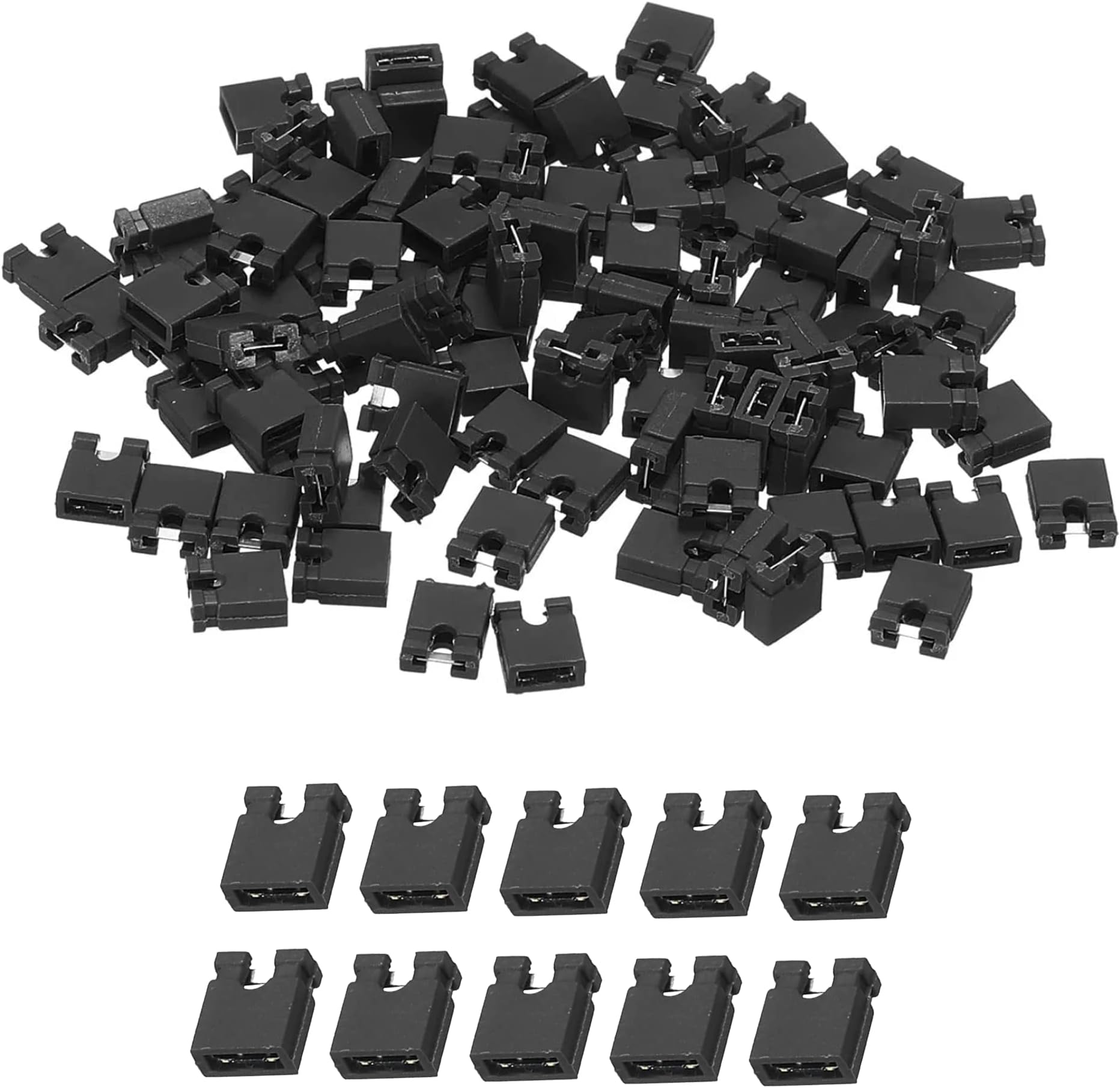 100pcs California JOS 2.54mm Black Jumper Caps Standard Circuit Board Jumper Cap Shunts Short Circuit Connection Pin Blocks