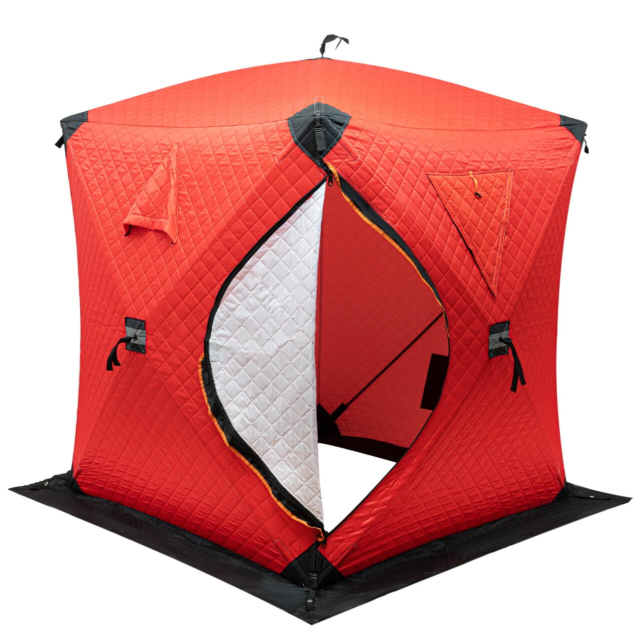 FreistehendIce Lake Fishing Shelter Isoliertes Zelt Mit Handtasche Angelzelte 1-2 Menschen Outdoor-Eisangelzelt Tragbares Outdoor Camping Fish Eisfischen Fiberglas Rods Und 210D Oxford Tuch