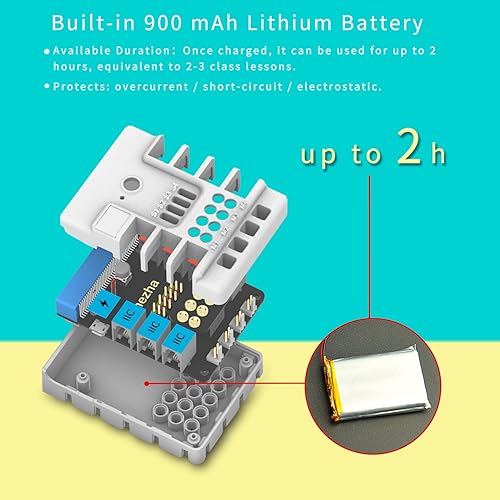 Miniatura 5 de ELECFREAKS Microbit Nezha Inventor Kit Planet X Sensores de arranque con más de 40 proyectos de aprendizaje y más de 400 ladrillos, placa de