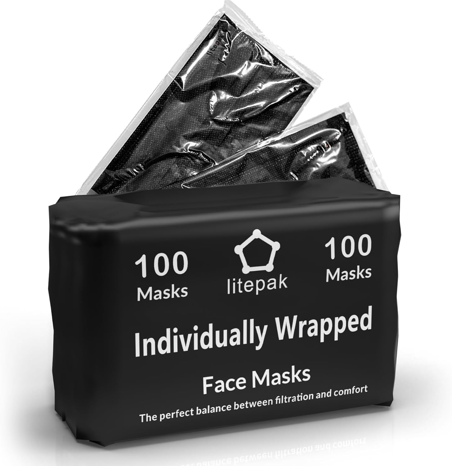 100pcs Premium Individually Wrapped Disposable Face Mask Premium Comfort Earloops Nose Wire 100pcs Premium Individually Wrapped Disposable Face Mask Premium Comfort Earloops Nose Wire