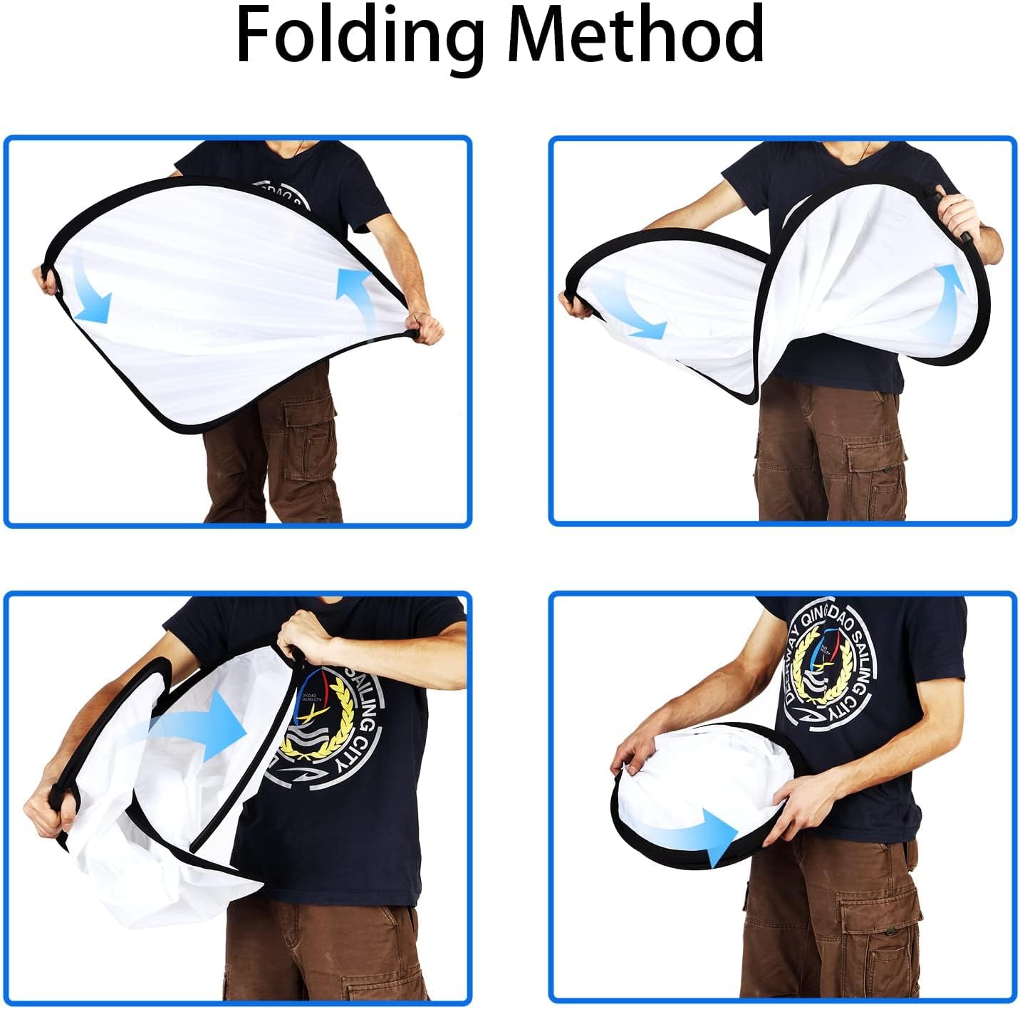 YUOCU 32インチ/80cm ライトリフレクター写真 ハンドルグリップ付き 5イン1 折りたたみ式マルチディスクライトディフュー